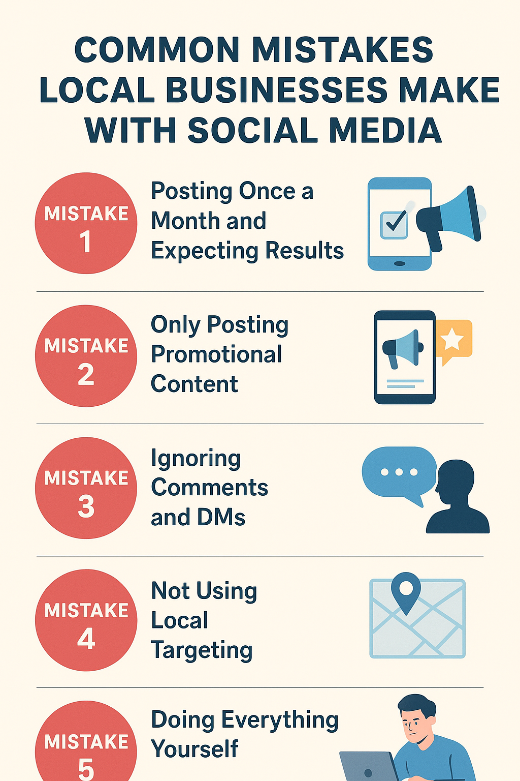 common mistakes local businesses make with social media